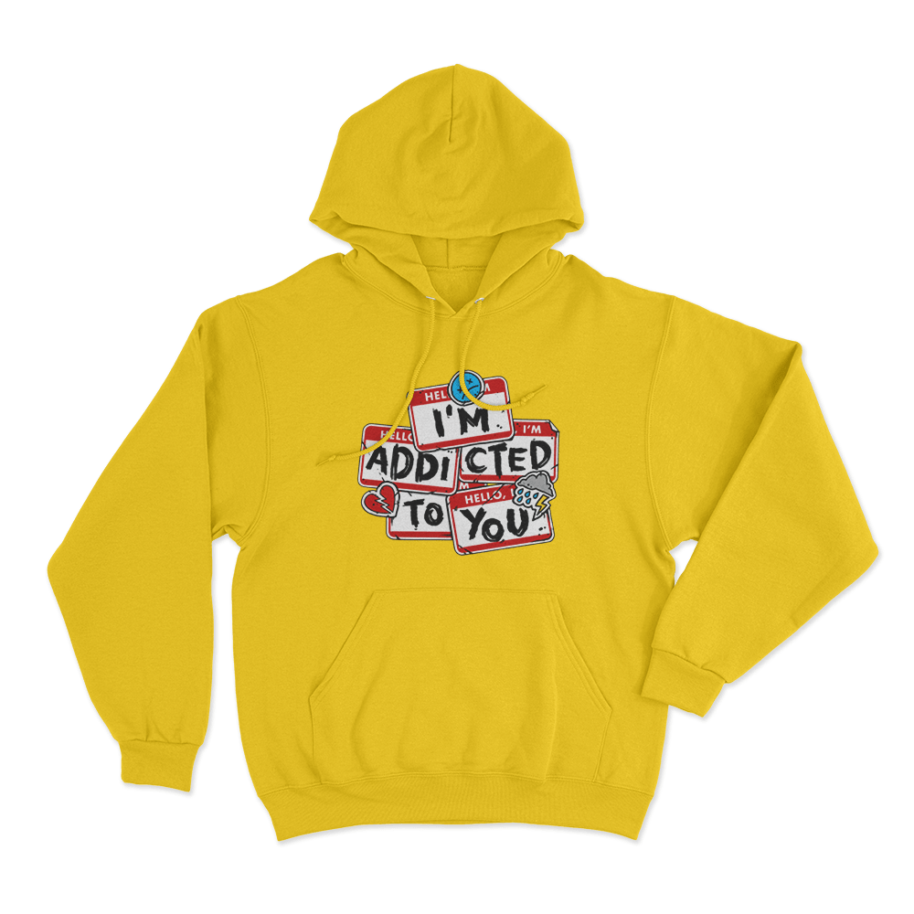 Addicted Unisex Hoodie Yellow Addicted Unisex Hoodie Yellow