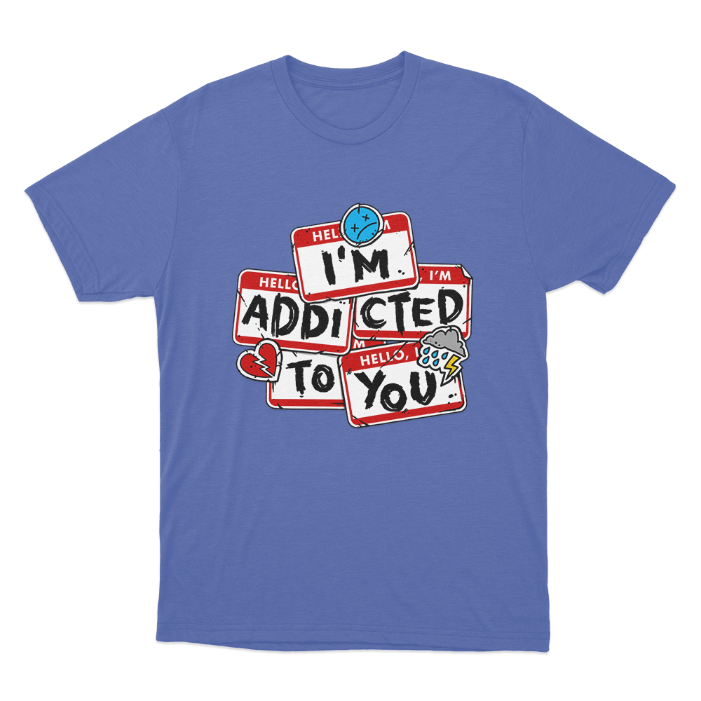 Addicted Unisex T Shirt Blue Addicted Unisex T Shirt Blue