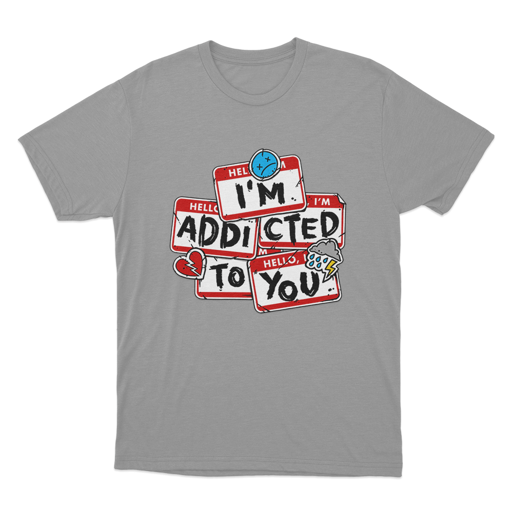 Addicted Unisex T Shirt Grey Addicted Unisex T Shirt Grey