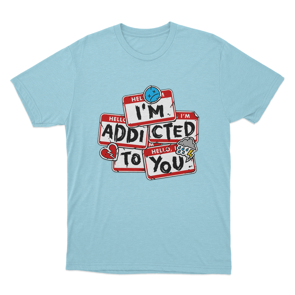 Addicted Unisex T Shirt Sky Blue Addicted Unisex T Shirt Sky Blue