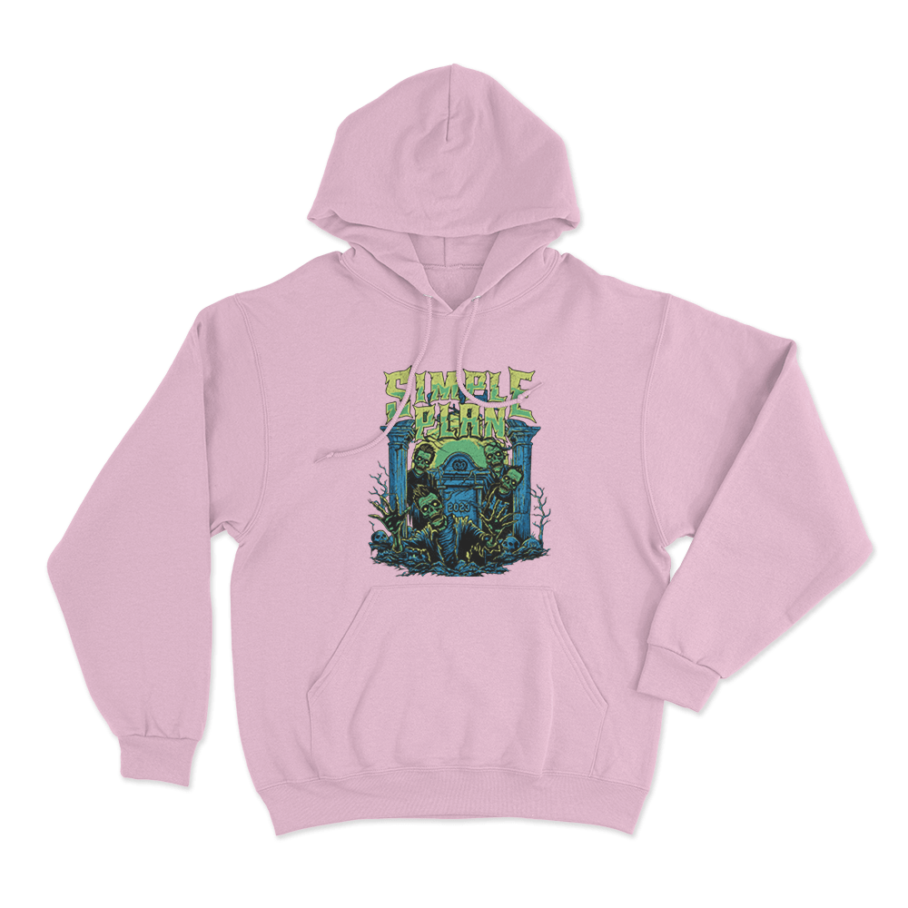 Halloween Tombstone Unisex Hoodie Pink Halloween Tombstone Unisex Hoodie Pink