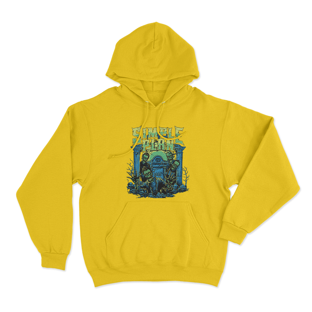 Halloween Tombstone Unisex Hoodie Yellow Halloween Tombstone Unisex Hoodie Yellow