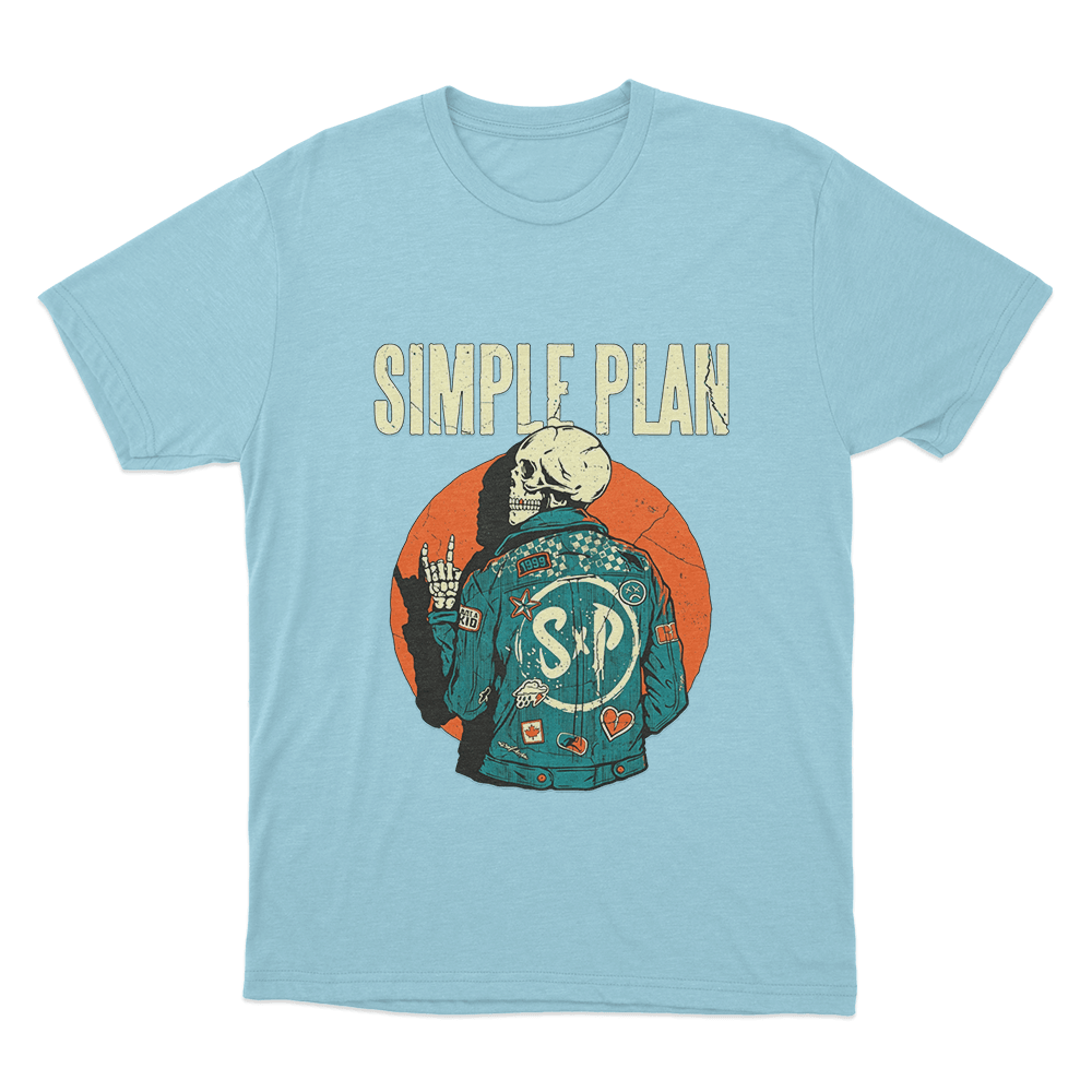 Skeleton Jacket Unisex T Shirt Sky Blue Skeleton Jacket Unisex T Shirt Sky Blue